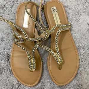 INC | Nude sandals with embellishments